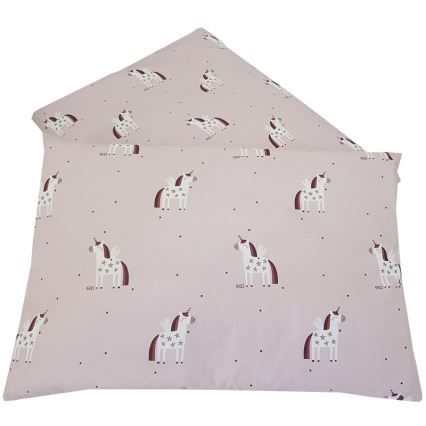 EKO - Cotton muslin bed linen för the crib UNICORN 2-piece
