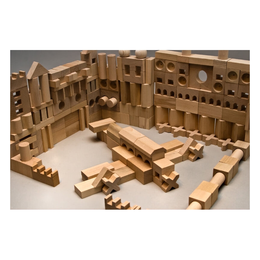 EkoToys - Träklossar naturfärgade 220 st