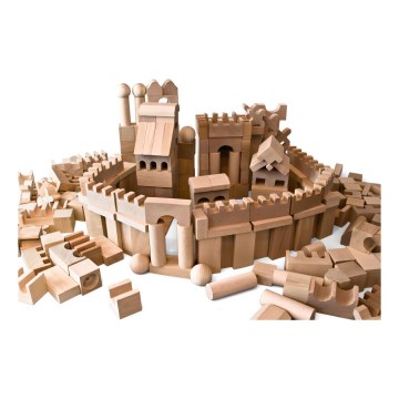 EkoToys - Träklossar naturlig 220 delar