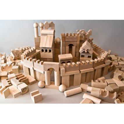 EkoToys - Träklossar naturlig 220 delar