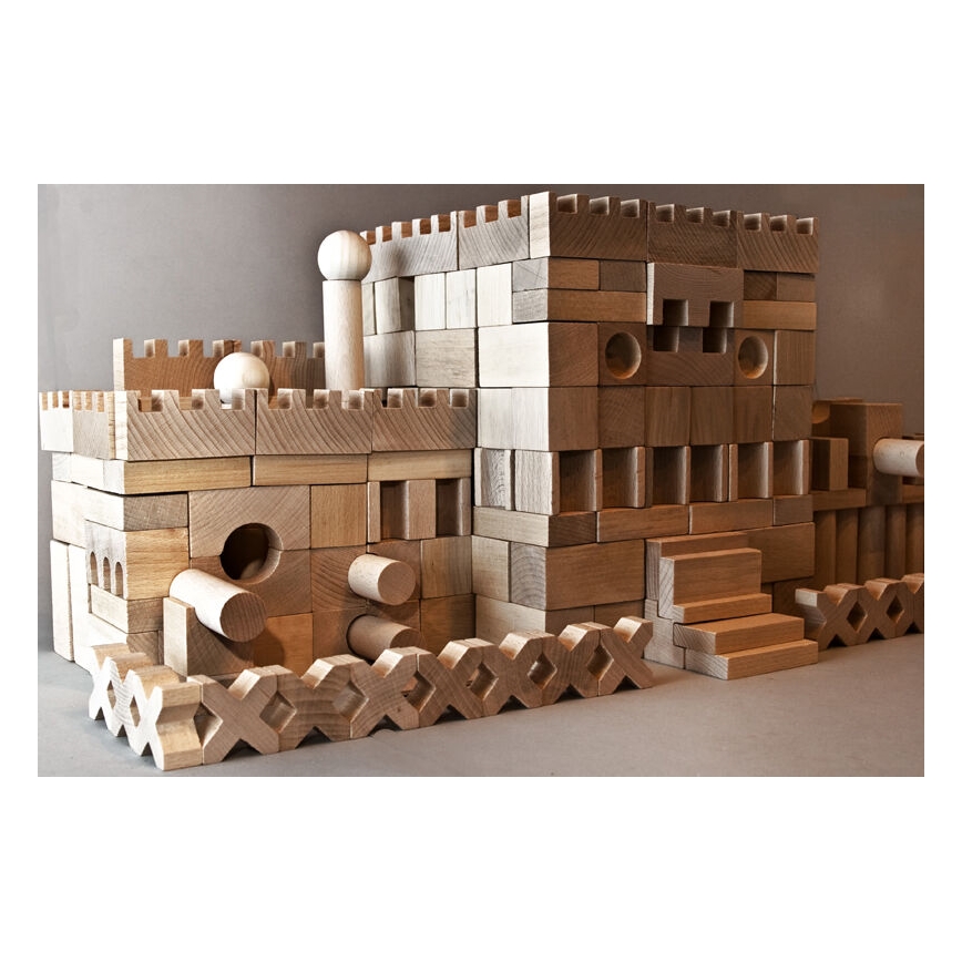 EkoToys - Träklossar naturlig 220 delar