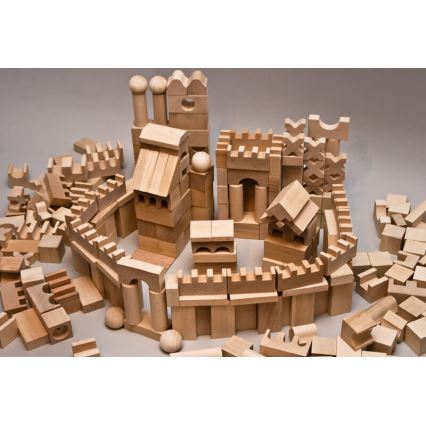 EkoToys - Träklossar naturlig 220 delar