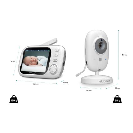ELDONEX EBM-1010-WH - Barnvakt med 5V/2000 mAh monitor