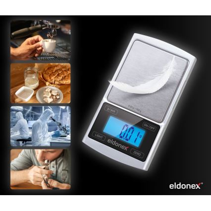 ELDONEX EKS-4040-SL - Högprecisionsvåg 2xCR2032 silver