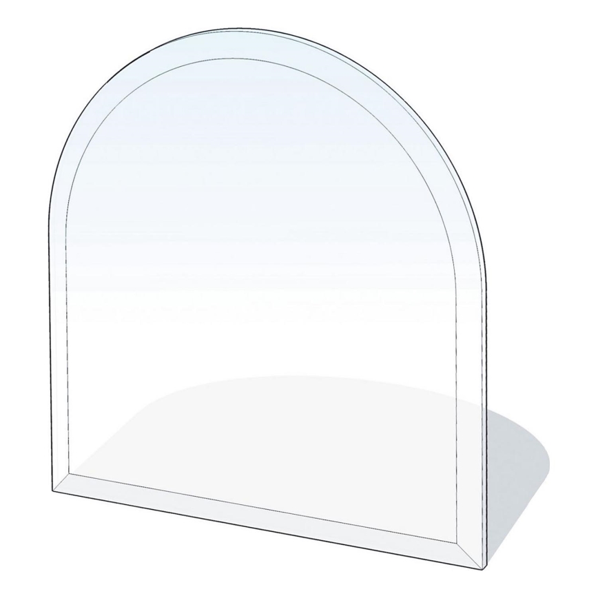 Eldstad glasunderlägg 1000x1000x6 mm halvbåge
