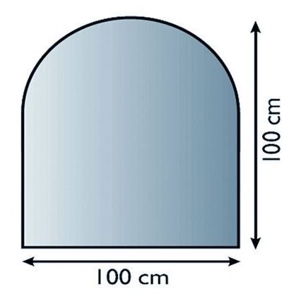 Eldstad glasunderlägg 1000x1000x6 mm halvbåge