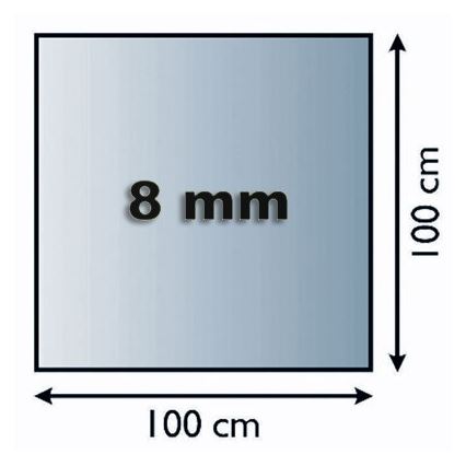 Eldstad glasunderlägg 1000x1000x8 mm fyrkant