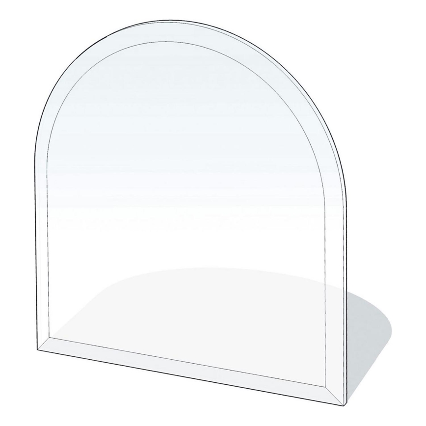 Eldstad glasunderlägg 1000x1000x8 mm halvbåge
