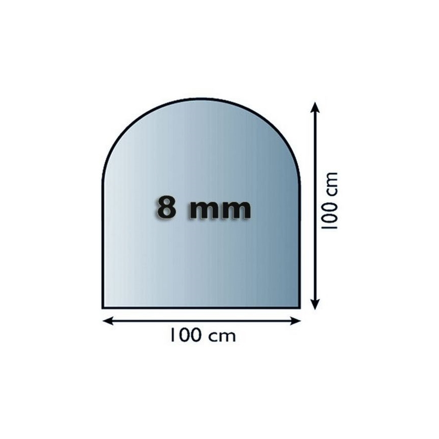 Eldstad glasunderlägg 1000x1000x8 mm halvbåge