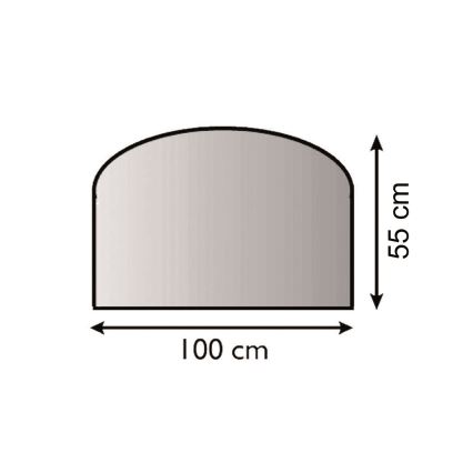 Eldstad glasunderlägg 1000x550x6 mm halvbåge