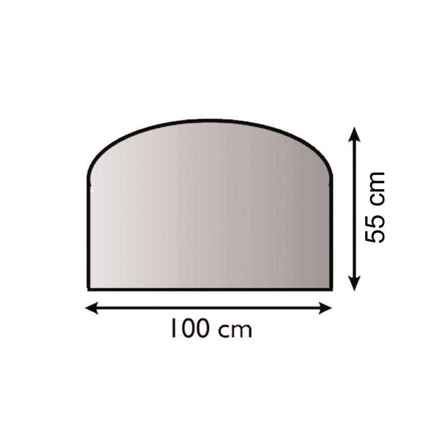 Eldstad glasunderlägg 1000x550x6 mm halvbåge