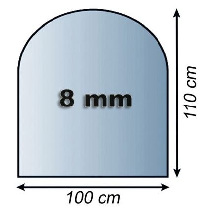 Eldstad glasunderlägg 1100x1000x8 mm halvbåge