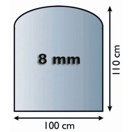 Eldstad glasunderlägg 1100x1000x8 mm halvbåge