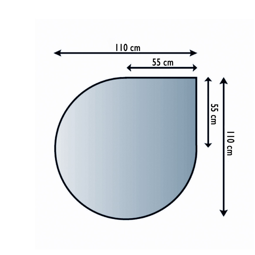Eldstad glasunderlägg 1100x1100x6 mm reva