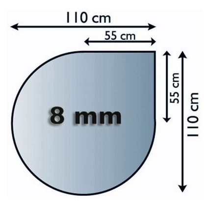 Eldstad glasunderlägg 1100x1100x8 mm reva