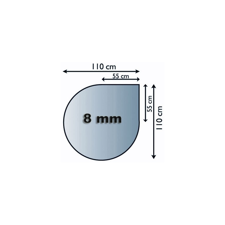 Eldstad glasunderlägg 1100x1100x8 mm reva