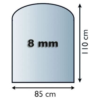 Eldstad glasunderlägg 1100x850x8 mm halvbåge