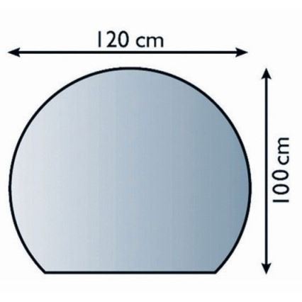 Eldstad glasunderlägg 1200x1000x6 mm halvbåge