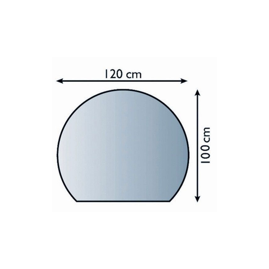 Eldstad glasunderlägg 1200x1000x6 mm halvbåge