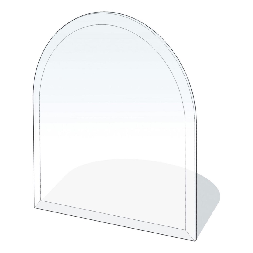 Eldstad glasunderlägg 1200x1000x8 mm halvbåge