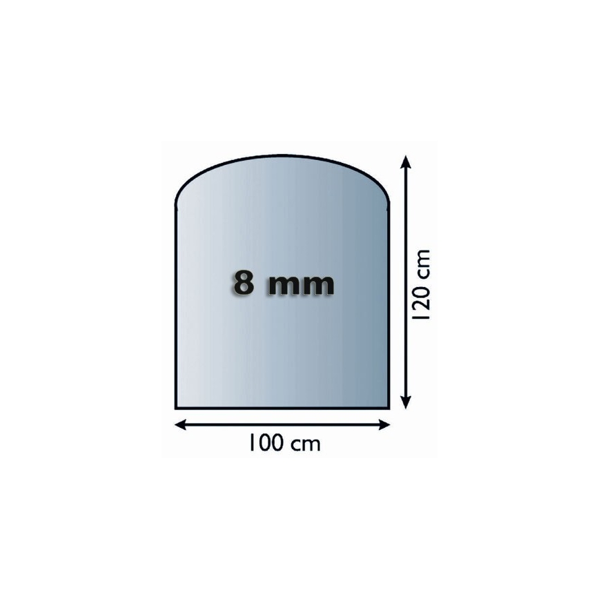 Eldstad glasunderlägg 1200x1000x8 mm halvbåge
