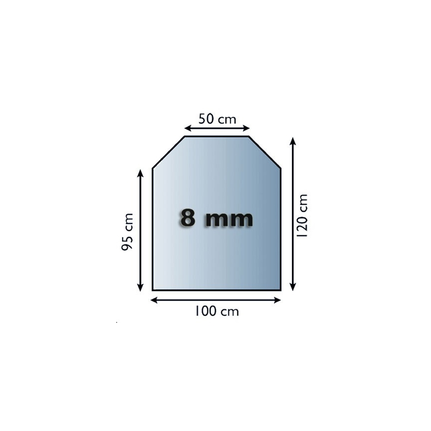 Eldstad glasunderlägg 1200x1000x8 mm