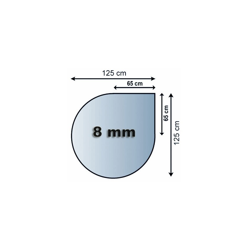 Eldstad glasunderlägg 1250x1250x8 mm reva