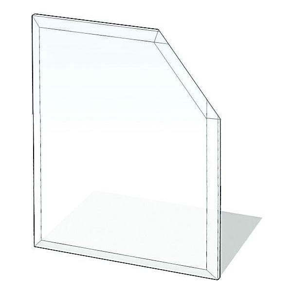 Eldstad glasunderlägg 1250x1250x8 mm skärmformad kvadrat
