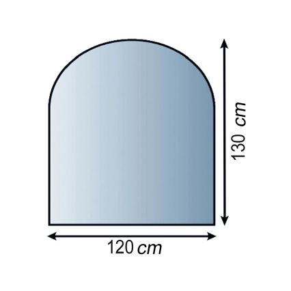 Eldstad glasunderlägg 1300x1200x8 mm halvbåge