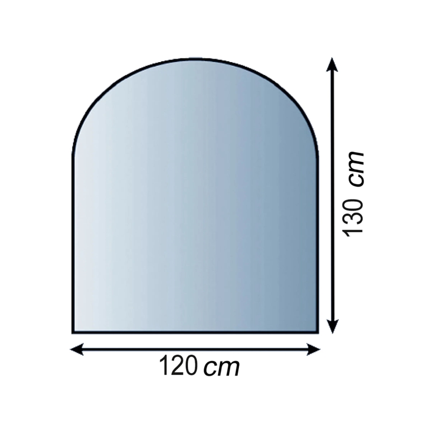 Eldstad glasunderlägg 1300x1200x8 mm halvbåge