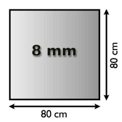 Eldstad glasunderlägg 800x800x8 mm fyrkant
