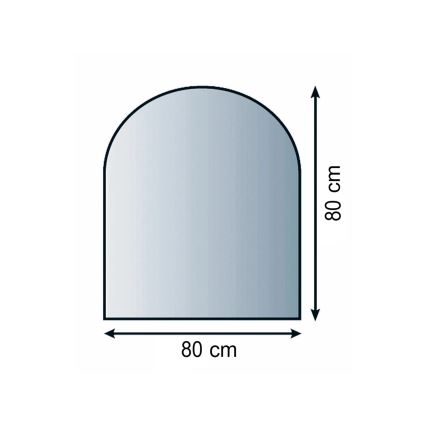Eldstad glasunderlägg 800x800x8 mm halvbåge