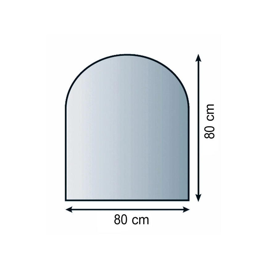 Eldstad glasunderlägg 800x800x8 mm halvbåge