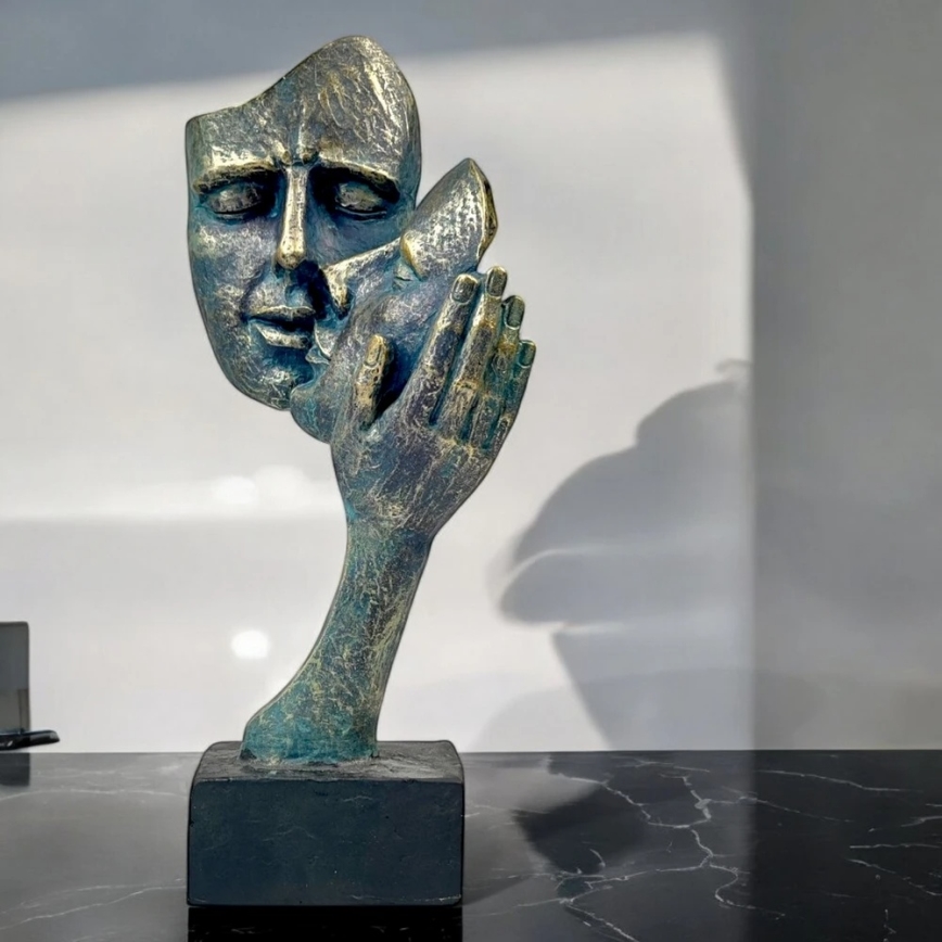 Elegant bordsdekoration 35x22x13 cm i harts med patina