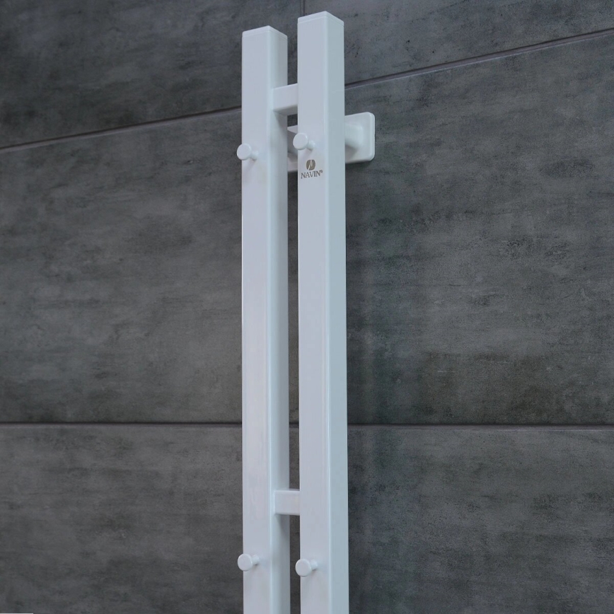 elekrtisk handdukstork med termostat SILOUETTE 187W/230V 120,6 cm IP44 vit rätt vinklat