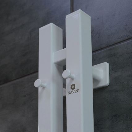 elekrtisk handdukstork med termostat SILOUETTE 187W/230V 120,6 cm IP44 vit rätt vinklat