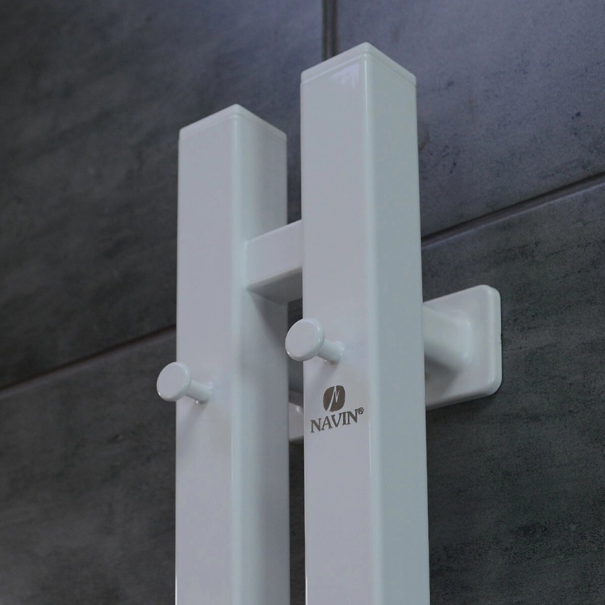 elekrtisk handdukstork med termostat SILOUETTE 187W/230V 120,6 cm IP44 vit rätt vinklat
