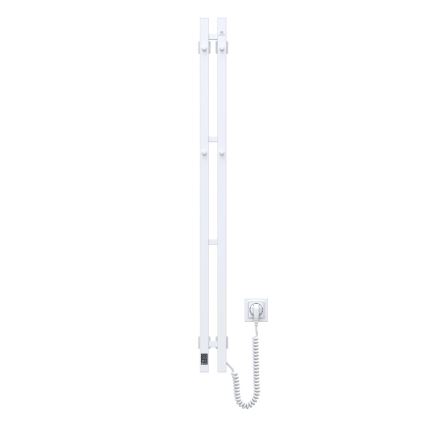 elekrtisk handdukstork med termostat SILOUETTE 187W/230V 120,6 cm IP44 vit rätt vinklat