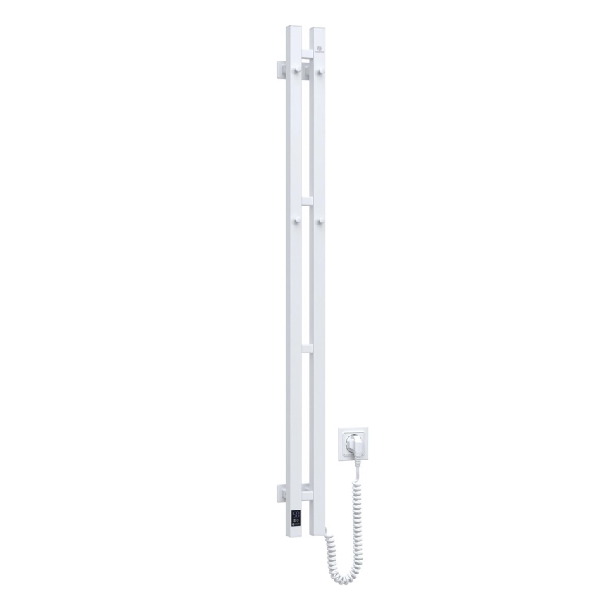 elekrtisk handdukstork med termostat SILOUETTE 187W/230V 120,6 cm IP44 vit rätt vinklat