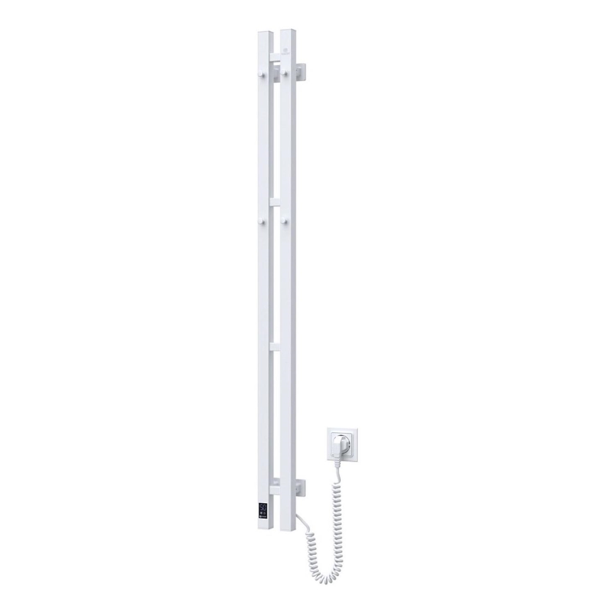 elekrtisk handdukstork med termostat SILOUETTE 187W/230V 120,6 cm IP44 vit rätt vinklat