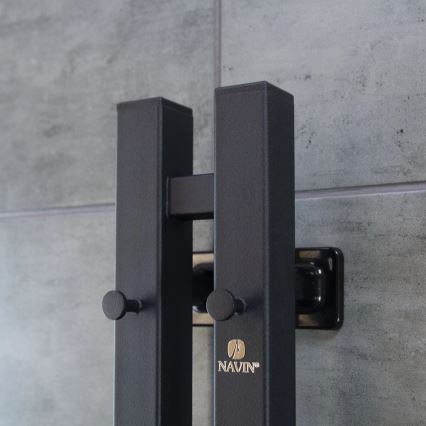 elekrtisk handdukstork med termostat SILOUETTE 187W/230V 120,6 cm IP44 svart rätt vinklat