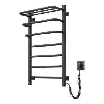 Elektrisk för badrum element med termostat FORTIS 350W/230V 80,6 cm IP44 svart rätt vinklat