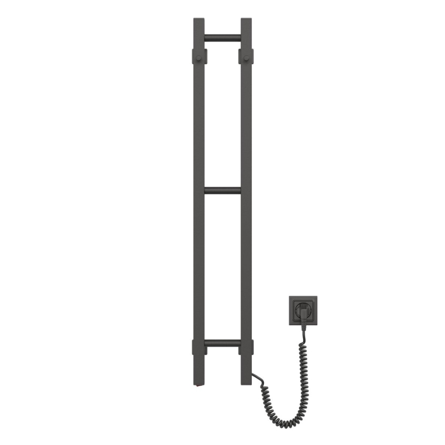 Elektrisk handdukskena SILOUETTE 187W/230V 101,1 cm IP44 svart rätt vinklat