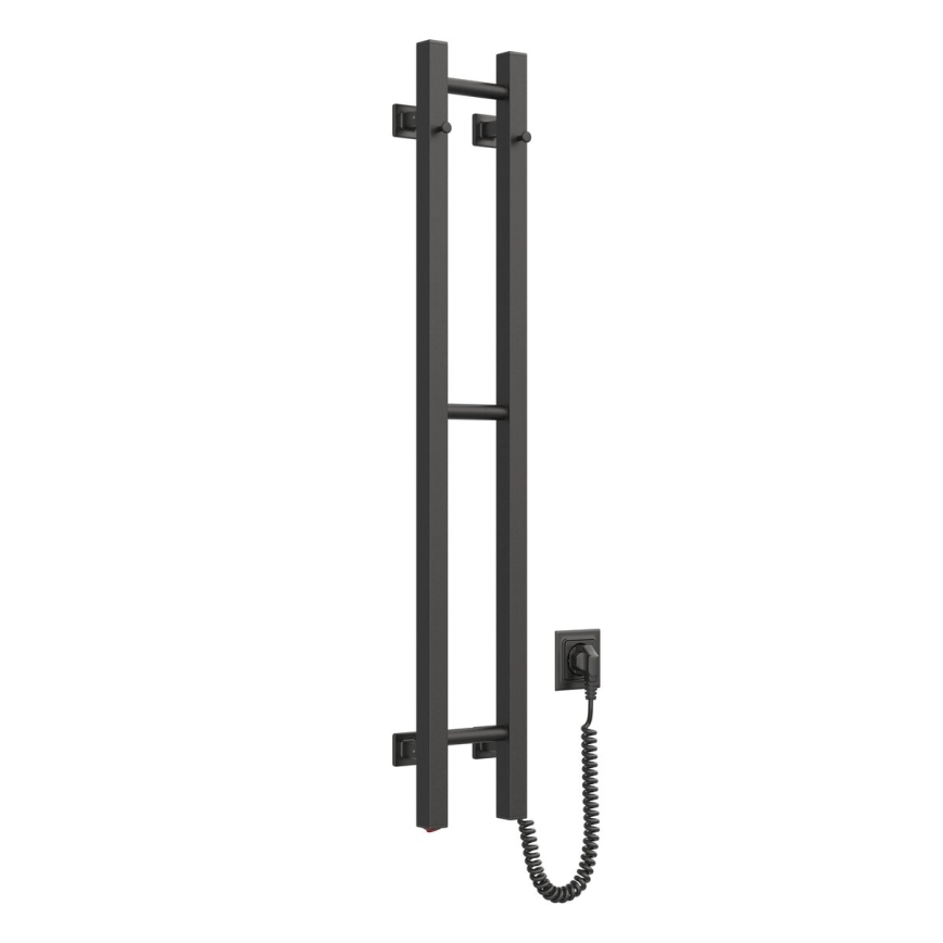 Elektrisk handdukskena SILOUETTE 187W/230V 101,1 cm IP44 svart rätt vinklat