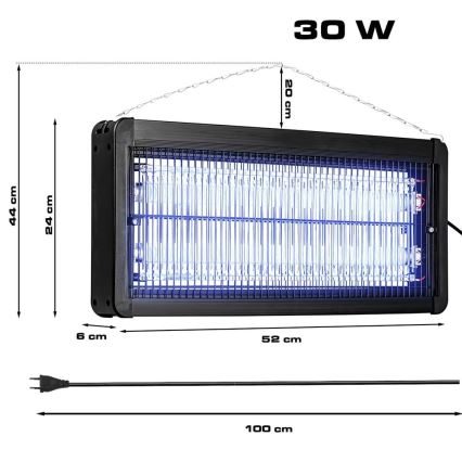 Elektrisk insektszapper 2x15W/230V 120 m²