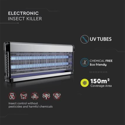 Elektrisk insektszapper 2x20W/230V 150 m²