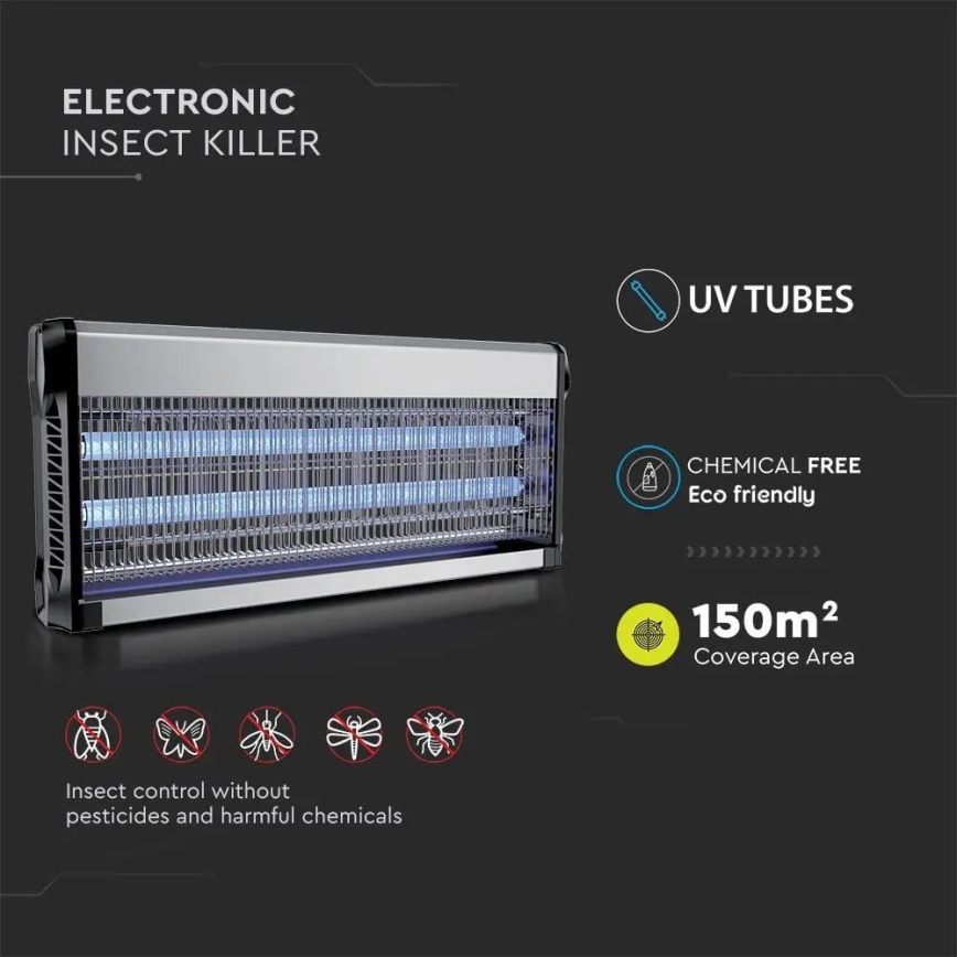 Elektrisk insektszapper 2x20W/230V 150 m²