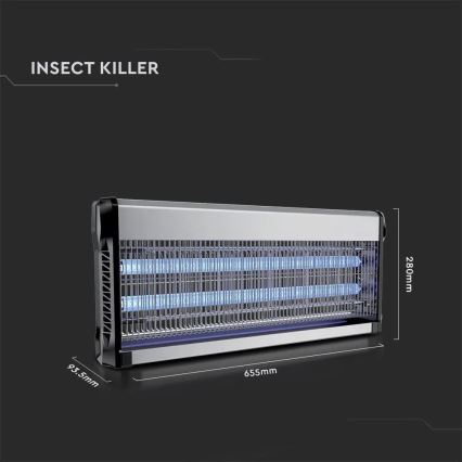 Elektrisk insektszapper 2x20W/230V 150 m²
