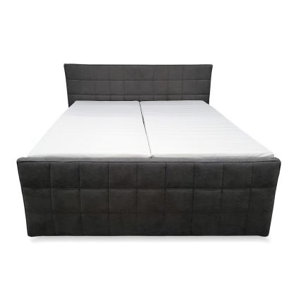 Elektrisk justerbar stoppad säng med madrasser och bäddmadrass HELEN 180x200 cm grå
