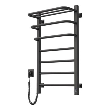 Elektrisk radiator för badrum med termostat FORTIS 350W/230V 80,6 cm IP44 svart vänster